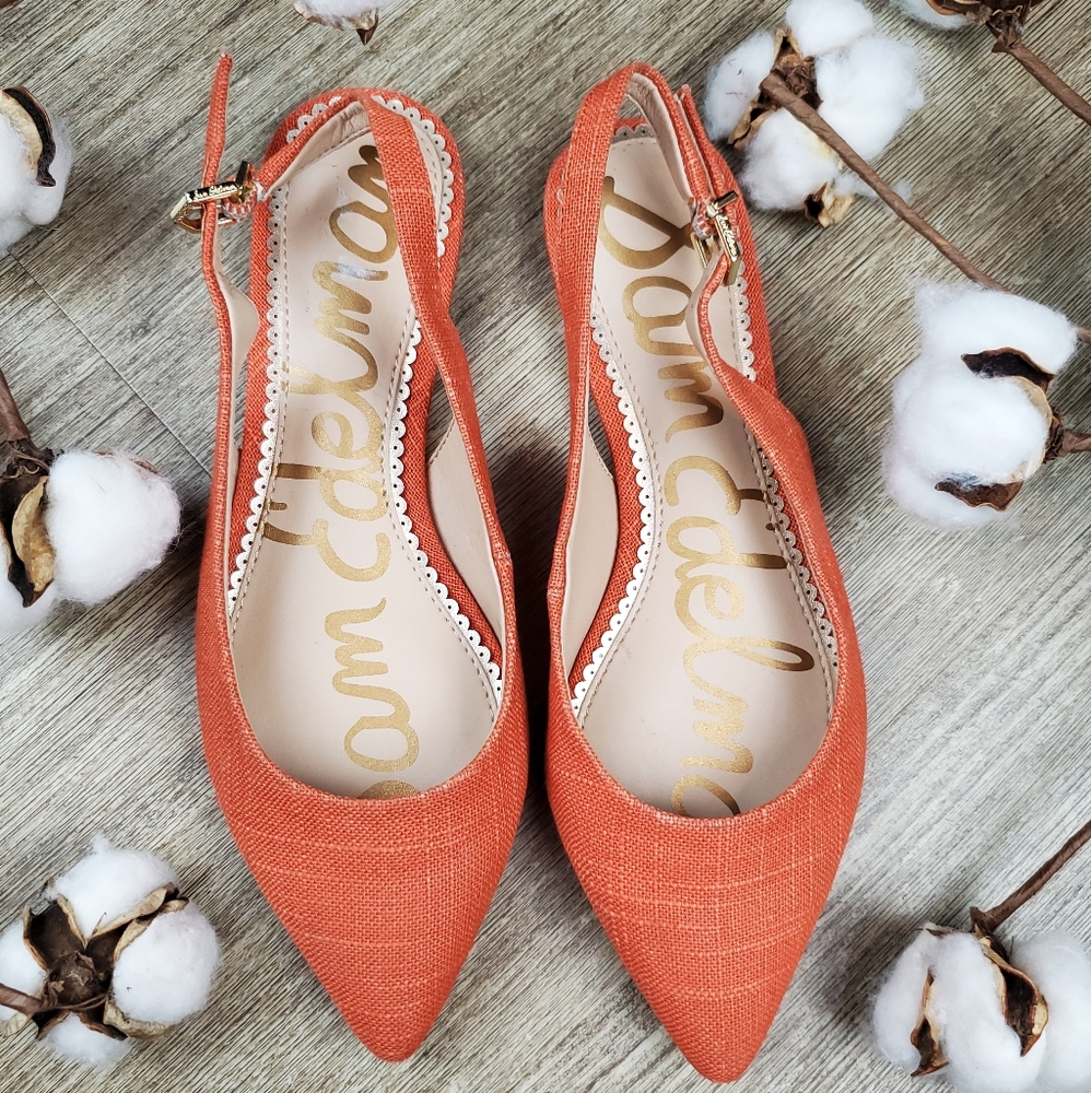 Sam Edelman Pointed Toe Orange Flat